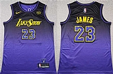 Men's Los Angeles Lakers #23 LeBron James Purple 2024 Stitched Basketball Jersey,baseball caps,new era cap wholesale,wholesale hats